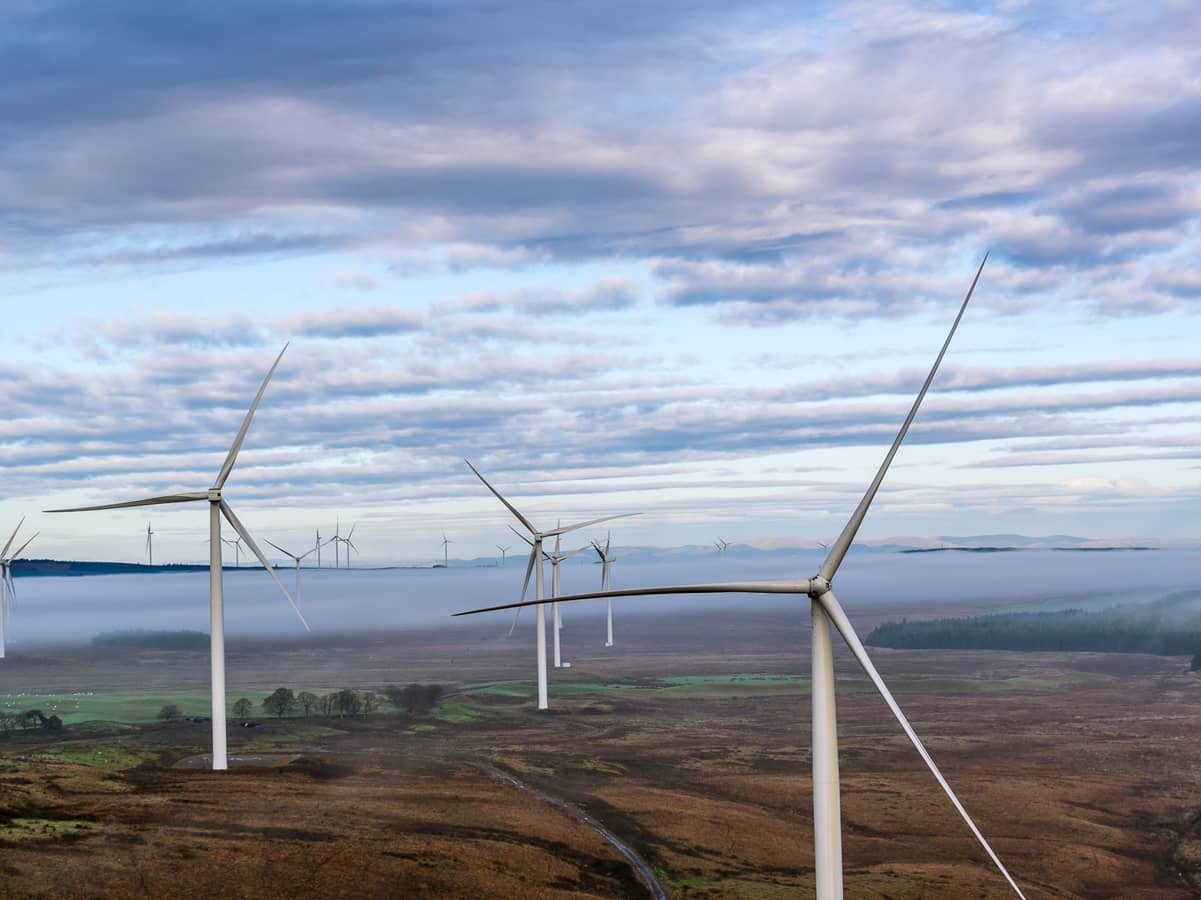 #2 GE Energy 2.75-120 wind turbines installed at Muirhall South wind farm, Scotland, UK, courtesy Bartosz Prylinski, Sarens Wind Service
