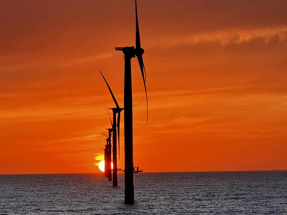 #21 GE Vernova Haliade 150‑6MW installées au parc éolien en mer du Banc de Guérande (PBG), Saint‑Nazaire, France, photo de Marcus Hanse