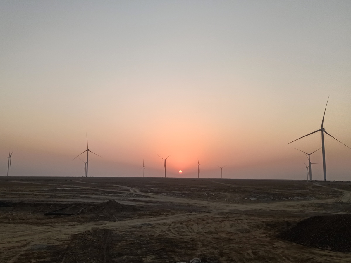 #32 Adani 5.2 MW wind turbine installed in the Rann of Kutch desert area near Karim Shahi Village, Khavda Taluka, Bhuj, Gujarat, India, courtesy Dinesh S